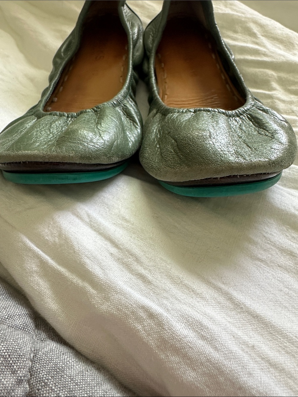 Tieks Green Leather Ballet Flats size 10 - Picture 3 of 8